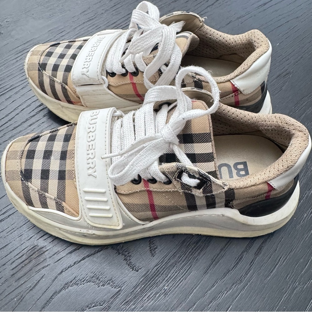Burberry Women’s Regis Check Trainer Sneakers - Size 5.5 - Picture 2 of 7